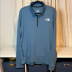 The North Face Blue Quarter-Zip Pullover, Size L